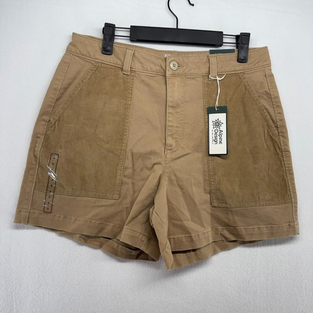 Alpine Design Shorts Women's 8 Brown AD Hiking Outdoor Corduroy Pockets 5" NEW